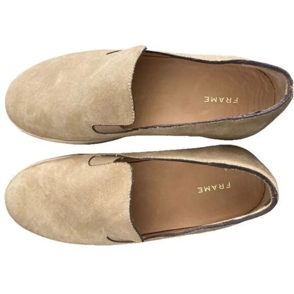 Frame Suede Slip On Shoes Tan Le Ren‎ Sz 39 US 9 Platform